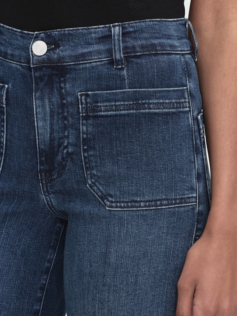 FRAME Le Slim Palazzo Bardot Pocket Wide Leg Jeans – Thunderstorm 29 like new - Picture 3 of 12